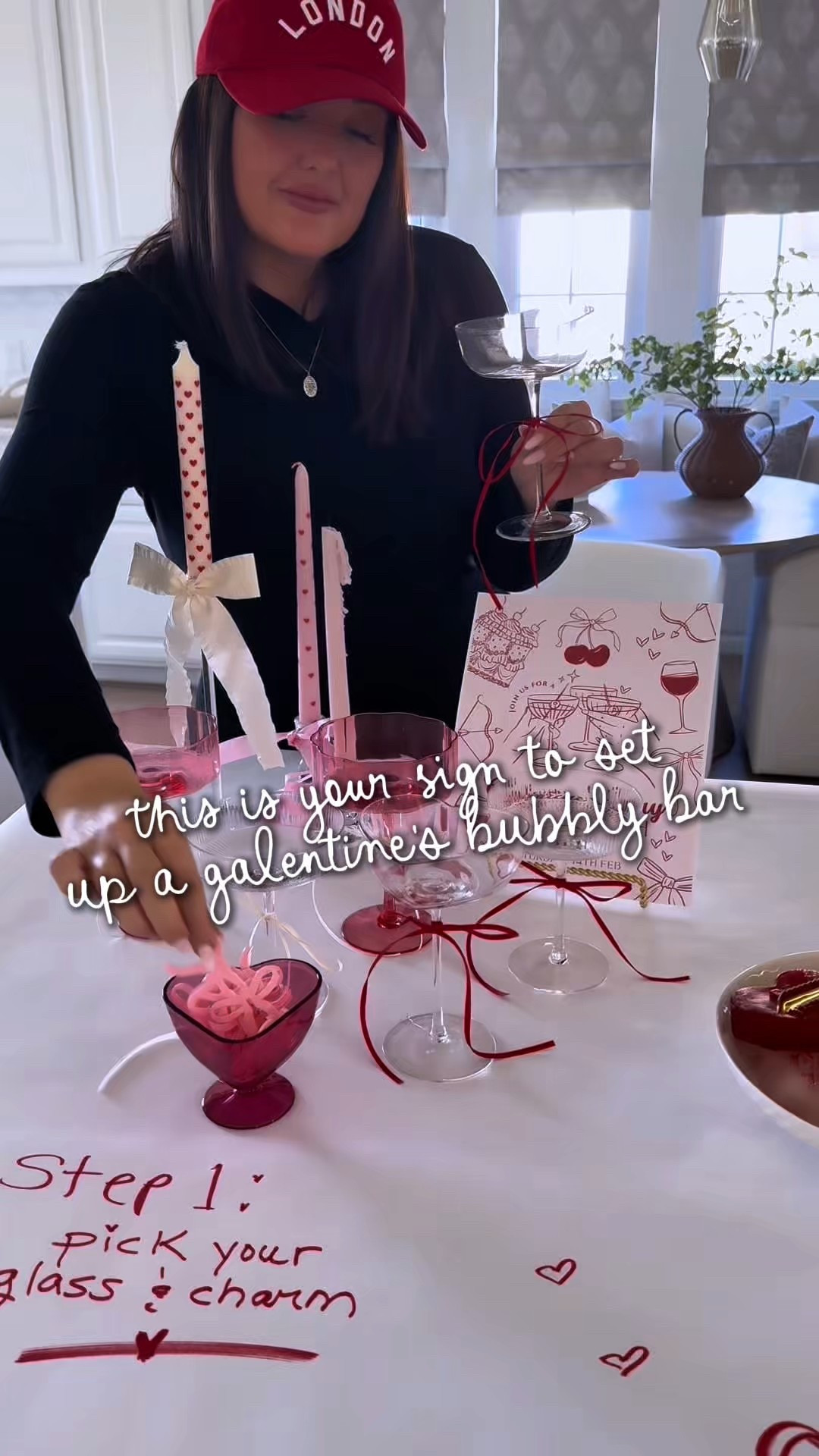 hosting a galentine’s night? this DIY bubbly bar is such a fun way to make it feel special 🥂

i love setting it up so everyone gets to choose their glass, charm, bubbly, and garnish. we did a mix of champagne and bubbly sodas so it works for everyone.

it’s easy, interactive, and always a hit.

#galentines #galentinesparty #valentines #valentine 

#LTKSeasonal #LTKValentine #LTKHome