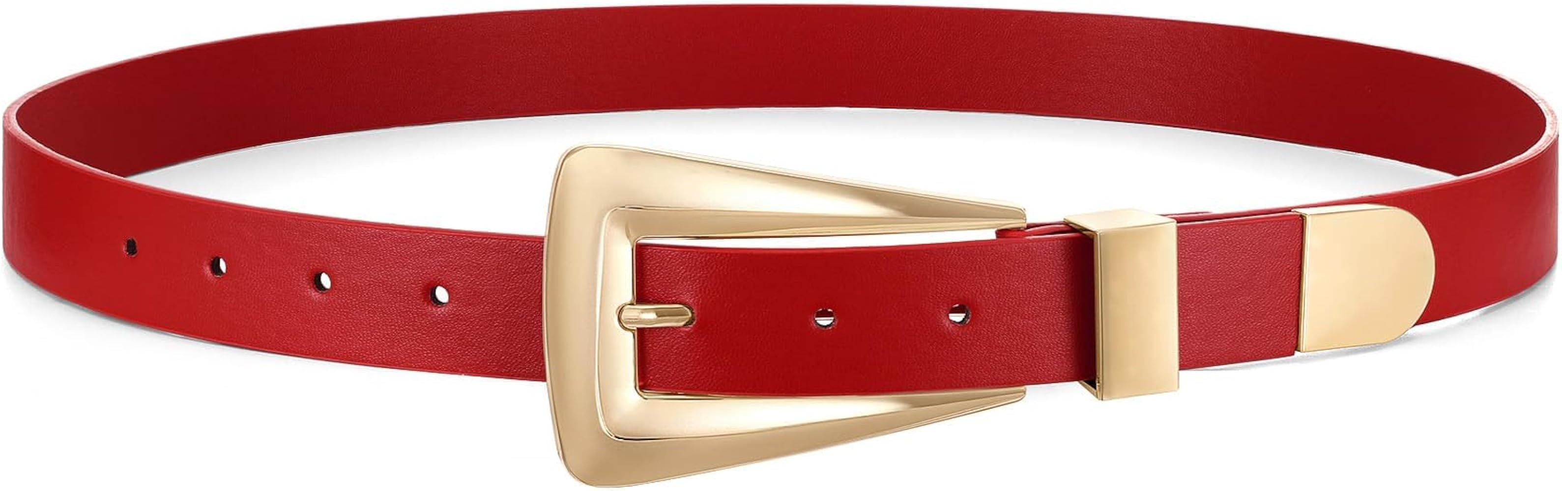 Women's Leather Belts for Jeans Pants Fashion Leather Waist Belt Ladies Dress Belts with Gold/Sil... | Amazon (US)