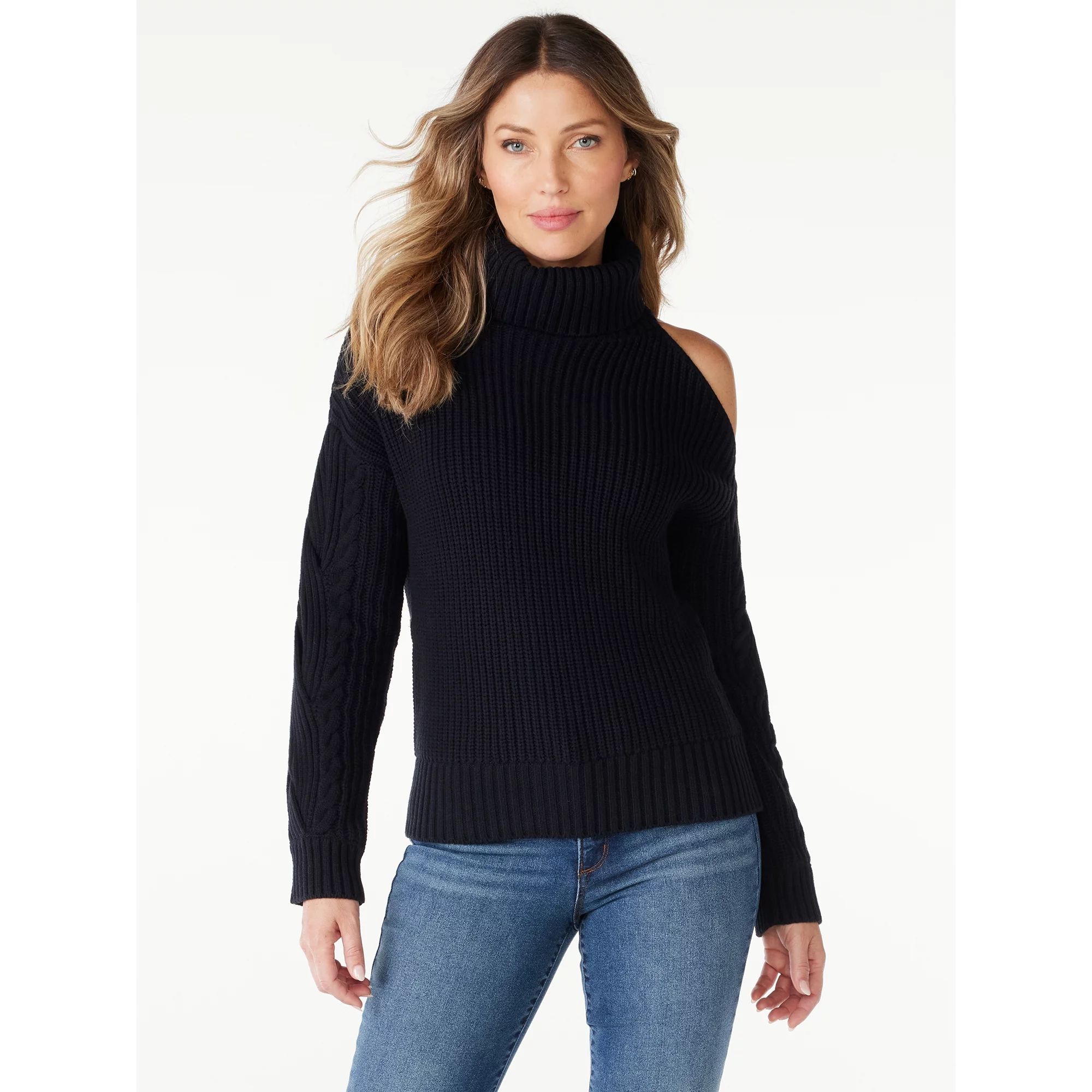 Sofia Jeans Women’s One Cold Shoulder Sweater, Sizes XS-2XL | Walmart (US)