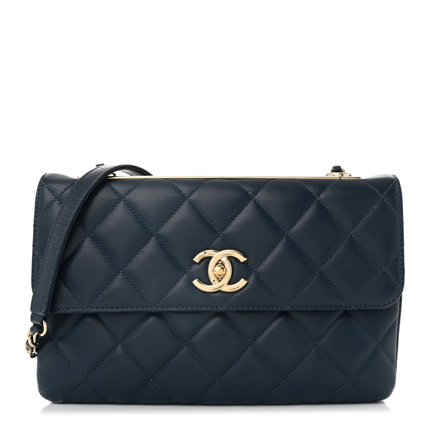 Chanel Lambskin Quilted Medium Trendy CC Flap Navy Blue 1734576 | FASHIONPHILE (US)
