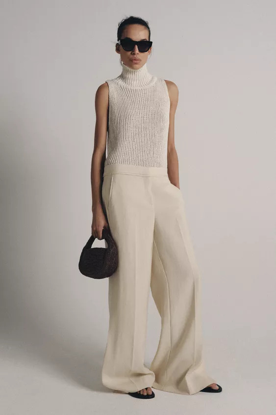 HIGH COLLAR KNIT TOP | Zara US