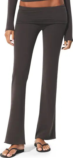 Stretch Cotton Jersey Foldover Pants | Nordstrom