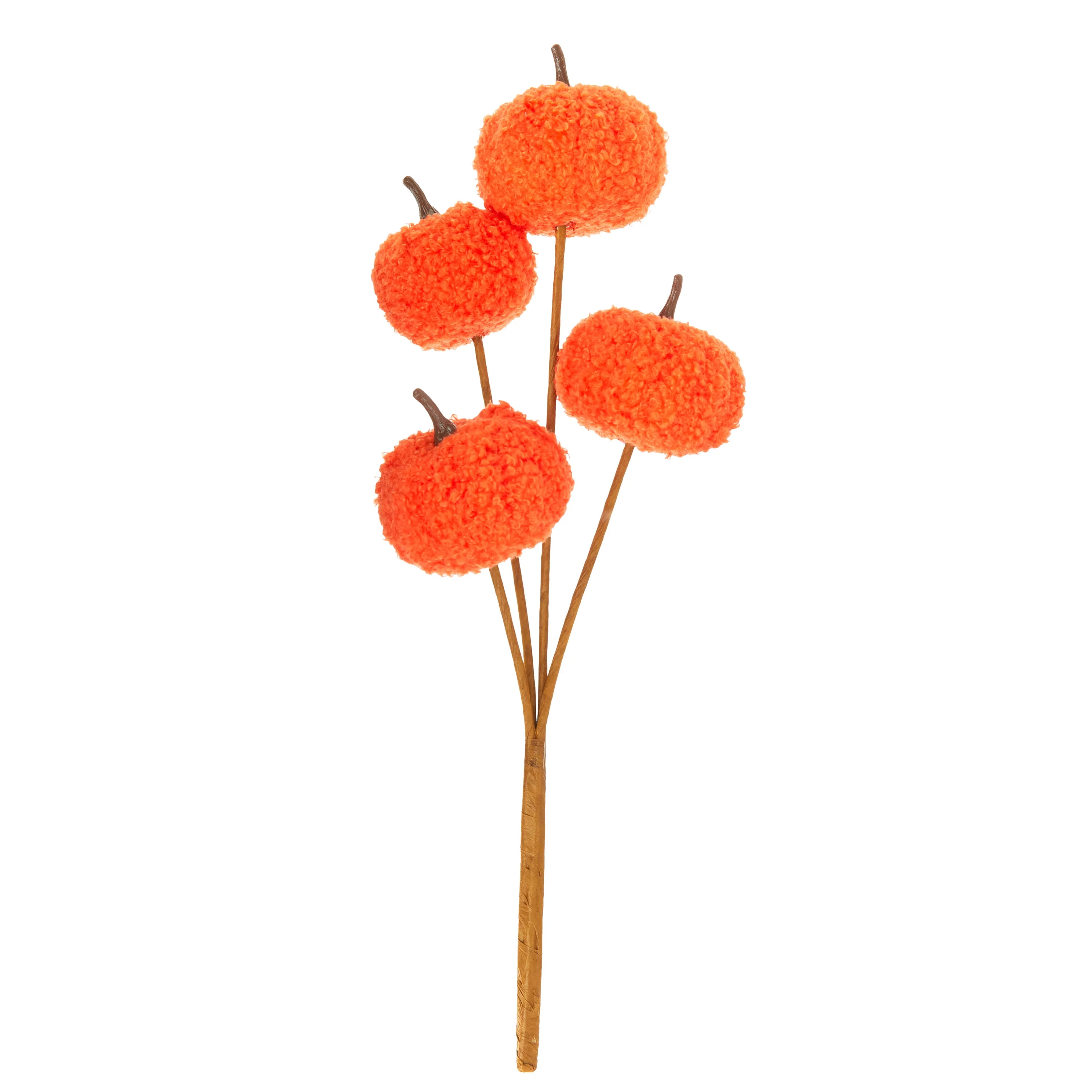 Harvest Orange Boucle Pumpkin Floral Pick, 13.5", by Way To Celebrate | Walmart (US)