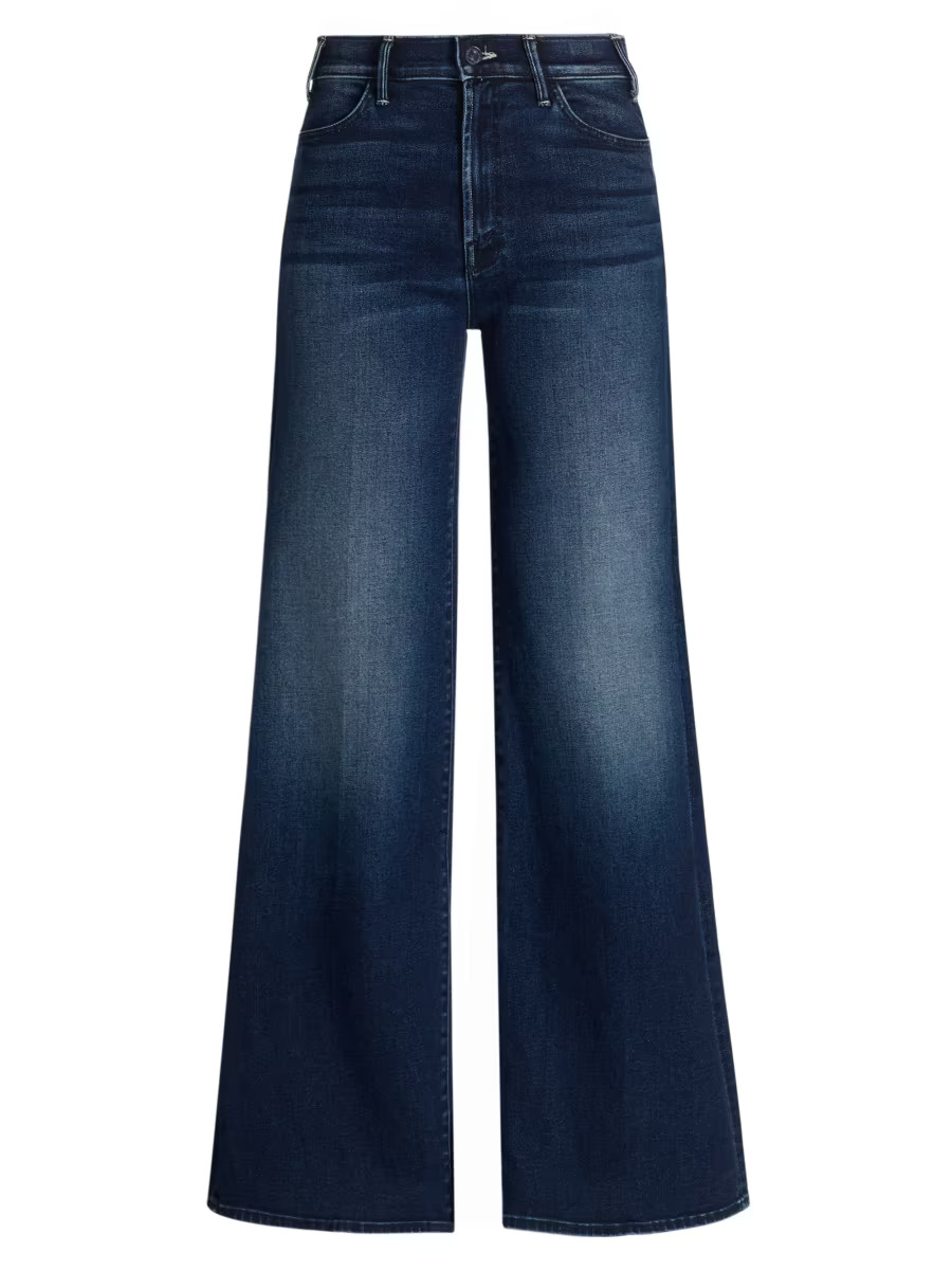 Mother The Hustler Roller Sneak High-Rise Flare Jeans | Saks Fifth Avenue | Saks Fifth Avenue