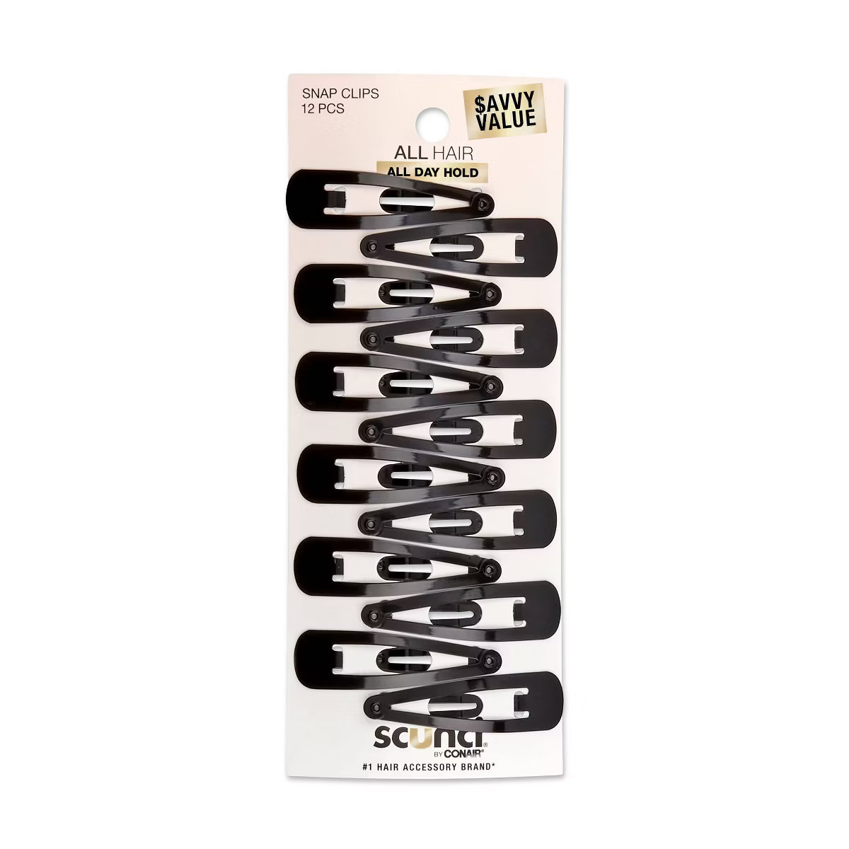 scünci Metal Snap Clips - Black - All Hair - 12pcs | Target