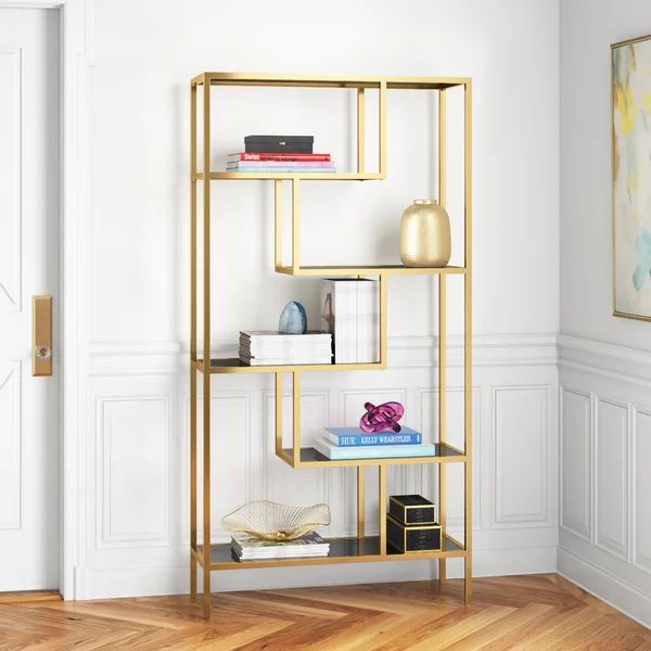 Liliana 70.25'' H x 36'' W Steel Geometric Bookcase | Wayfair North America