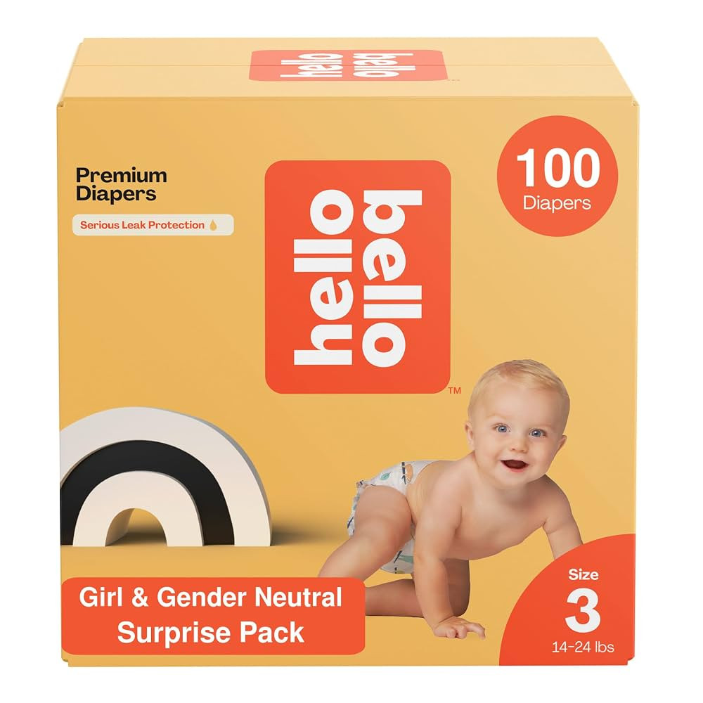 Hello Bello Premium Diapers, Size 3 (14-24 lbs) Surprise Pack for Girls - 100 Count, Hypoallergen... | Amazon (US)