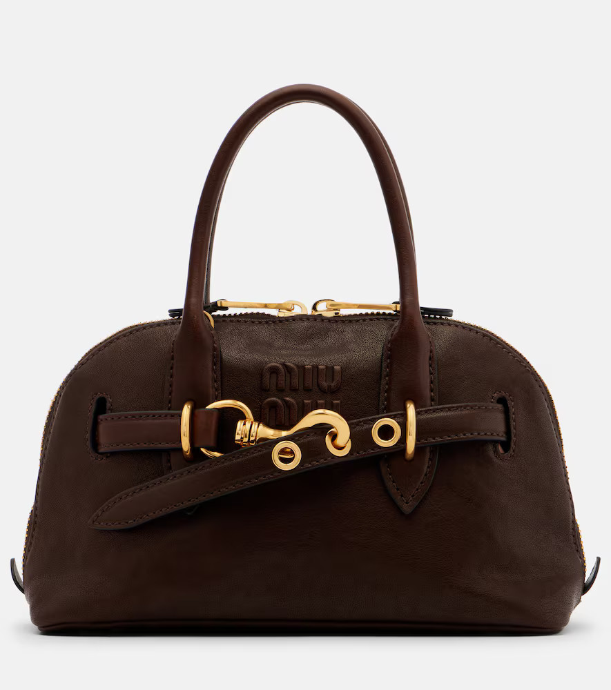 Miu Miu Aventure皮革托特包 | Mytheresa (INTL)