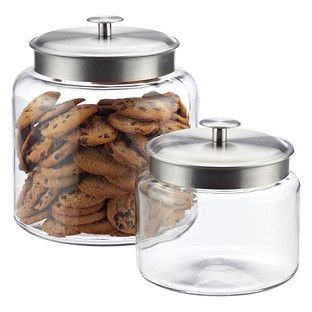 anchor 2 qt. Montana Glass Canister Aluminum Lid | The Container Store