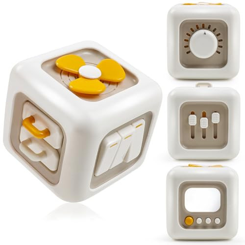 ROOCHKD Montessori Busy Cube Sensory Activity Board Car Travel Activities Fine Motor Toy for Kids Hands-on Ability Learning, Party Favors First Birthday Tank You Gifts for Toddlers 12 Months+ | Amazon (US)
