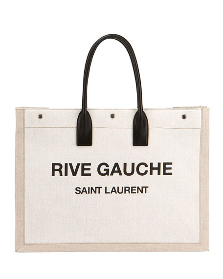 Saint Laurent Noe Cabas Large Rive Gauche Canvas Tote Bag | Neiman Marcus