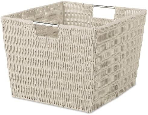 Whitmor Rattique Storage Tote, Latte | Amazon (US)
