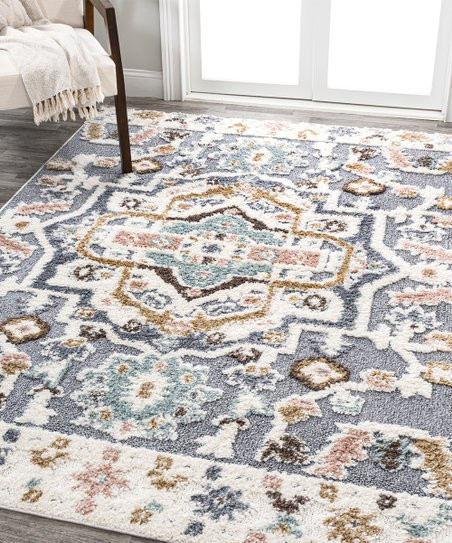 JONATHAN Y Blue & Cream Persian Medallion High-Low Aziza Rug | Zulily
