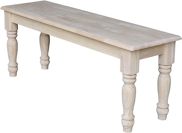 International Concepts Farmhouse Bench, Unfinished | Amazon (US)