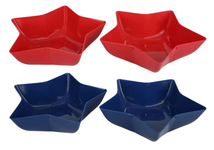 4 PC Set of Red & Blue Star Bowls for 4th of July - Independence Day, BBQ, Backyard Get Together,... | Amazon (US)