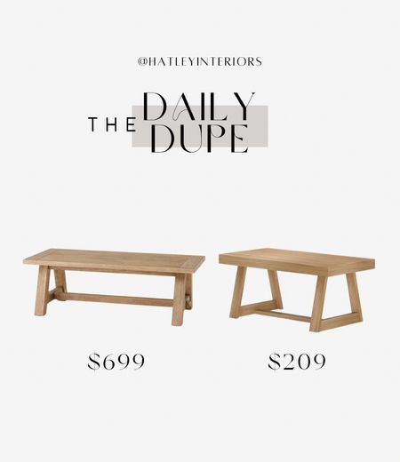 today’s daily dupe! 

pottery barn toscana rectangular coffee table dupe, light wood coffee table, affordable coffee table, designer dupe, look for less, amazon home, amazon finds, home decor, living room decor 

#LTKhome #LTKsalealert