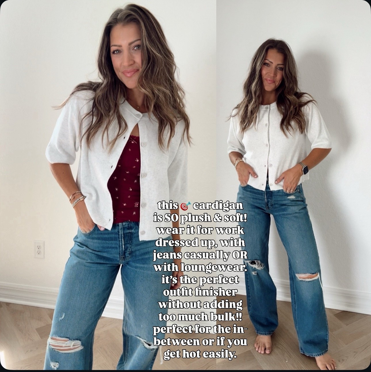 2 jeans // XS cardigan 