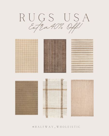 Shop these beautiful neutral rugs on clearance at Rugs USA. Use code sale40 to take and EXTRA 40% off 👏🏼

#area #accent #livingroom #outdoor #summer 

#LTKhome #LTKSeasonal #LTKsalealert
