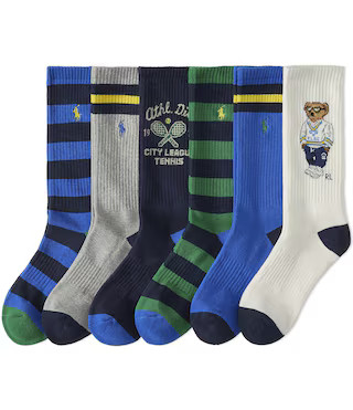 Athletic Club Bear Crew Socks 6-Pack | Dillard's