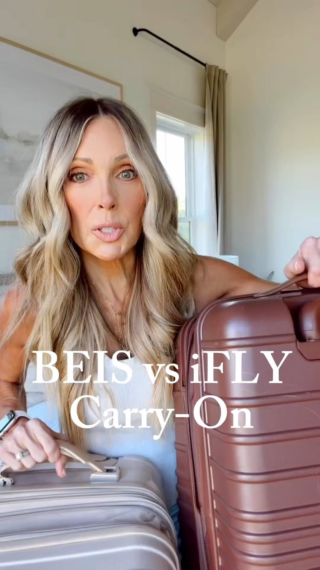 My two favorite carry-ons...

Walmart's  iFLy is a wonderful option when you need a lesser priced option. I actually think this one has a bit more room. It just does not have all of the bells and wheels and I don't think the wheels are as good..

Beis is my top pick because it's really durable, has matching pieces to create a collection and offers a bit more interior organization.