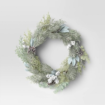 Heavy Flock Wreath - Threshold™ | Target