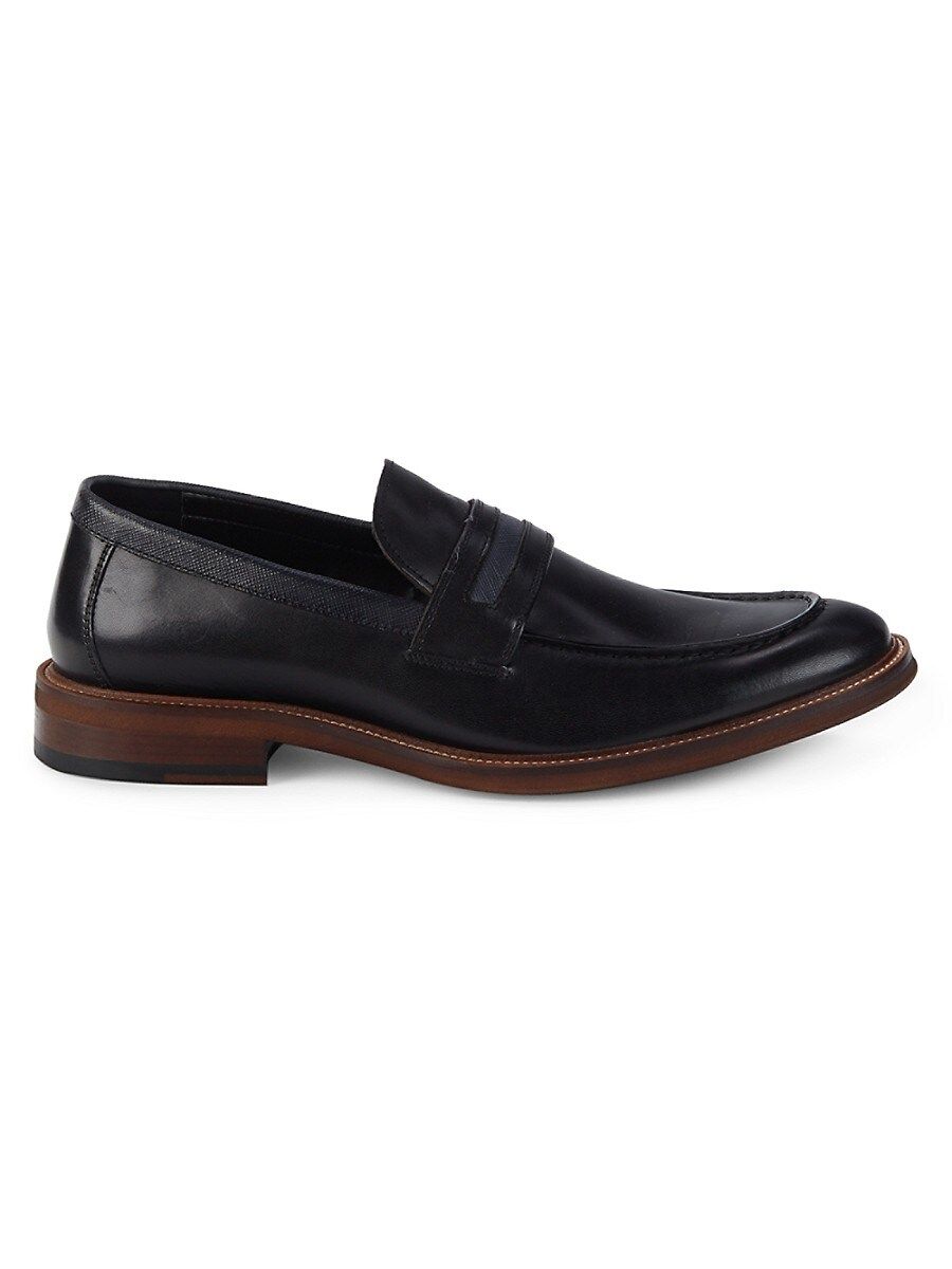 Kenneth Cole New York Men's Prewitt Leather Penny Loafers - Black Grey - Size 8 | Saks Fifth Avenue OFF 5TH