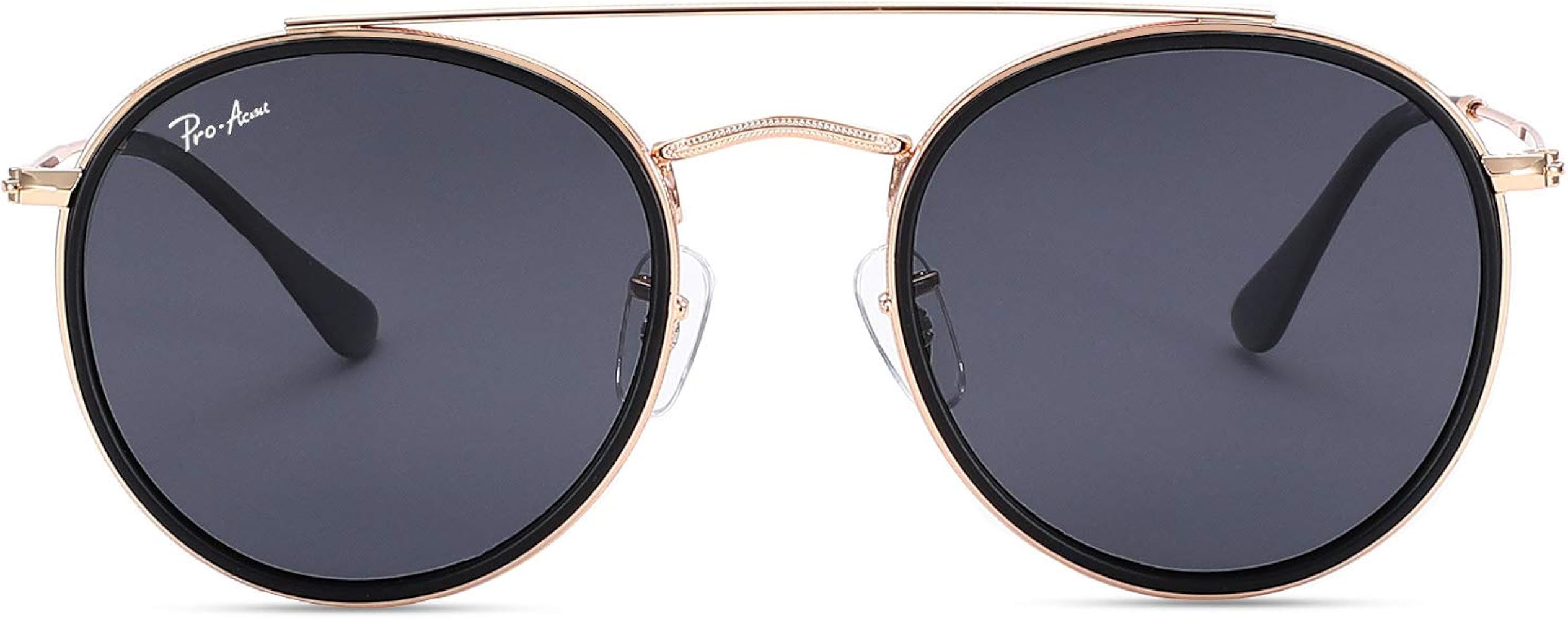 Pro Acme Double Bridge Round Sunglasses for Women Men 100% Real Glass Lens Retro UV400 Protection... | Amazon (US)