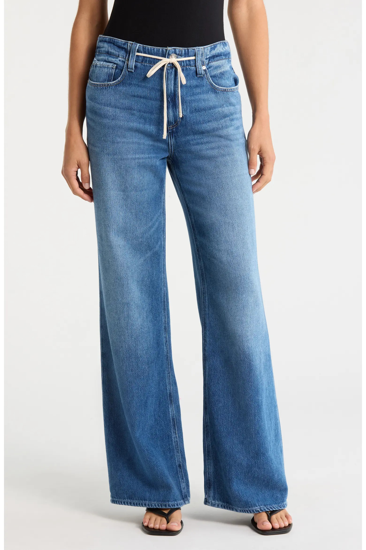 Zoey Tie Waist Wide Leg Jeans (Women) | Nordstrom | Nordstrom