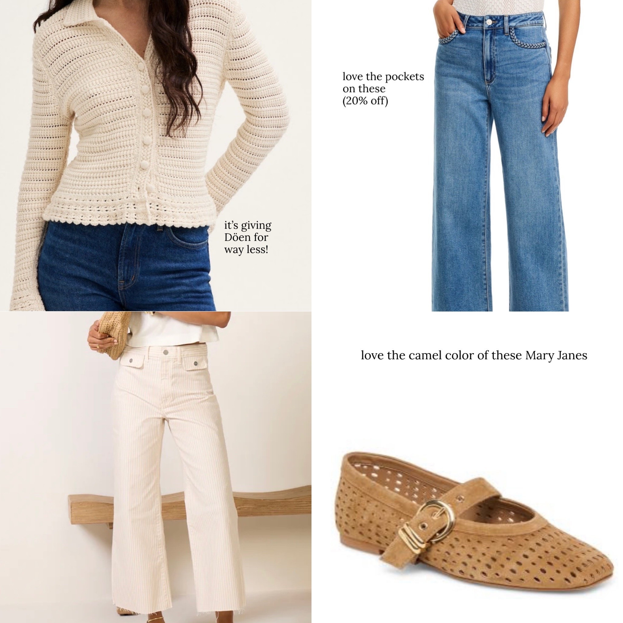 So many great finds for Friday Favorites this week like flattering trouser jeans, the cutest cardigan, suede Mary Janes for fall, and more!

Fall fashion, fall sweaters, wide leg jeans, flats

#LTKOver40 #LTKSaleAlert