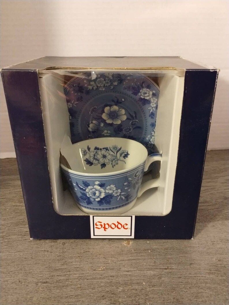 SPODE The Blue Room Collection Botanical Blue Tea Cup And Saucer In Box | Etsy (US)