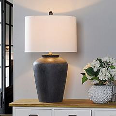 Arlo Cotta 31" High Distressed Black Rustic Cement Table Lamp | www.lampsplus.com | Lamps Plus