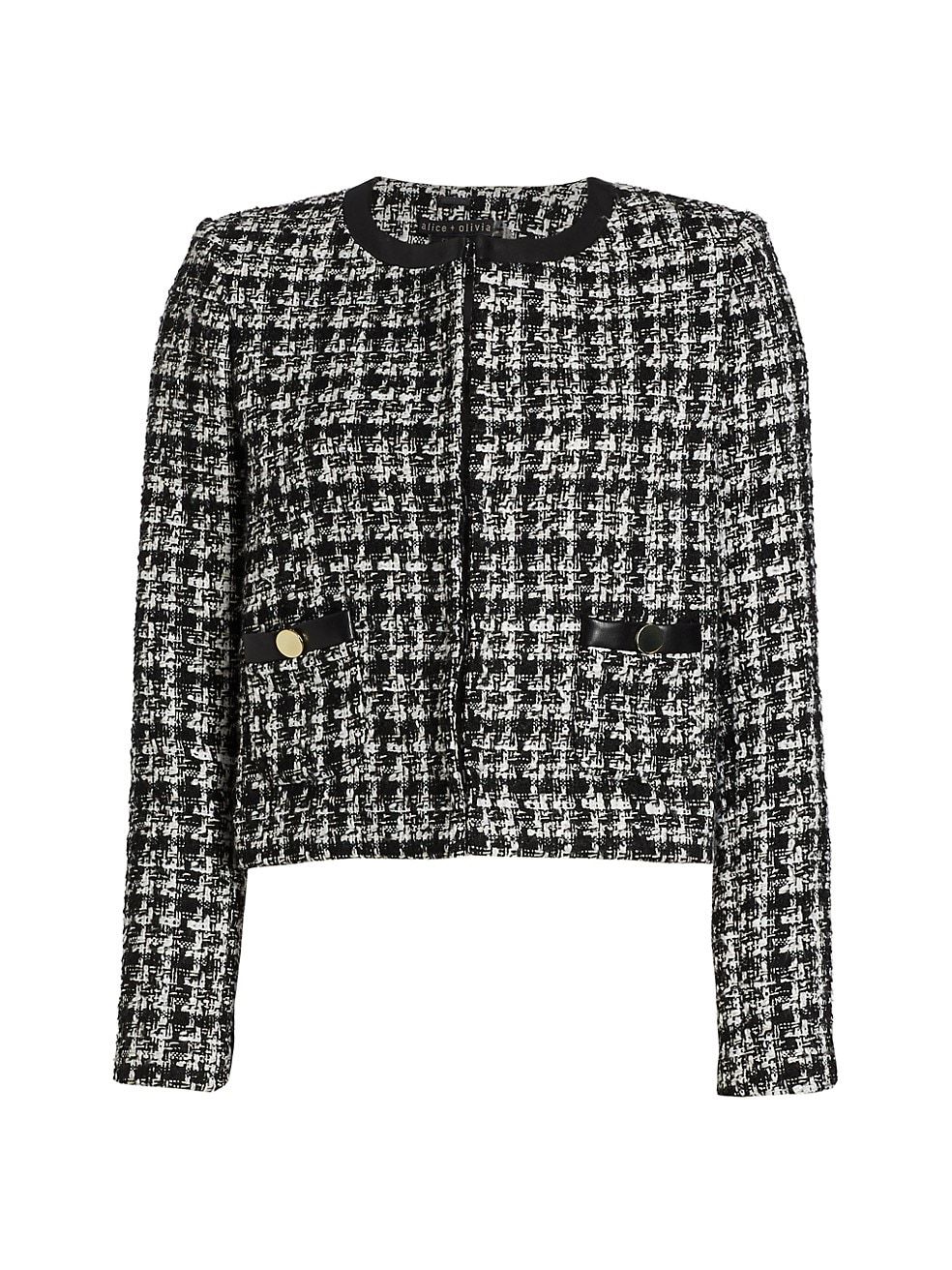 Donita Vegan Leather & Tweed Jacket | Saks Fifth Avenue