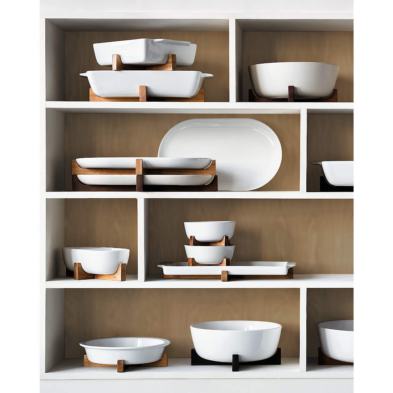 Oven to Table Large Serving Bowl with Wood Trivet + Reviews | Crate & Barrel | Crate & Barrel