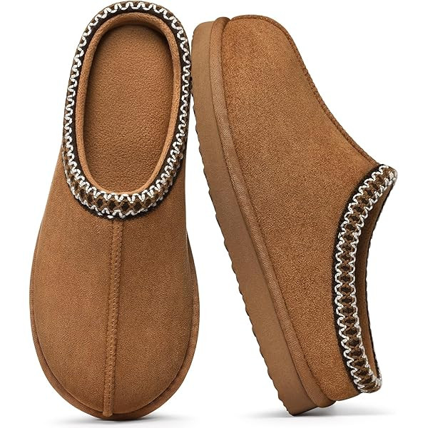 Genuine Suede Fuzzy Slippers for Women Winter Warm House Shoes Cozy Mini Boots for Indoor Outdoor | Amazon (US)
