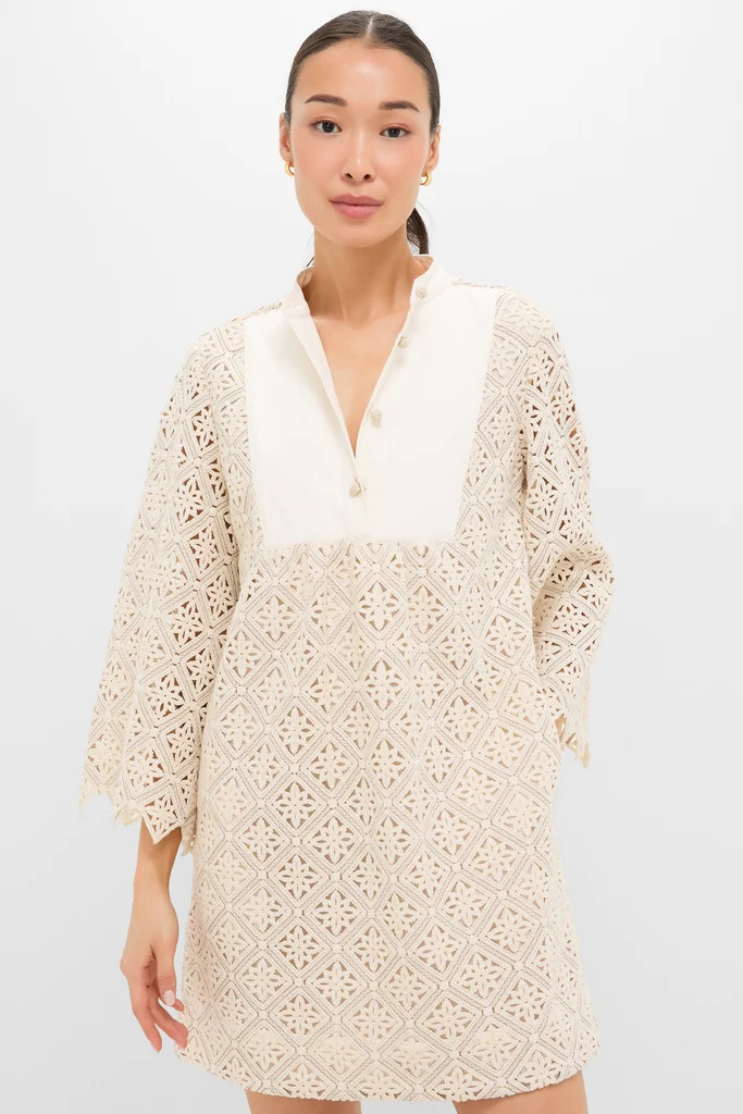 Tan Diamond Lace Mini Calliope Dress | Tuckernuck (US)