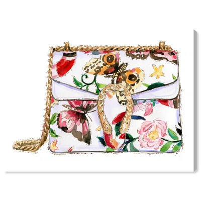 'Fashion and Glam Butterfly Floral Bag Handbags' - Painting Print on Canvas Oliver Gal Format: Wrapp | Wayfair North America