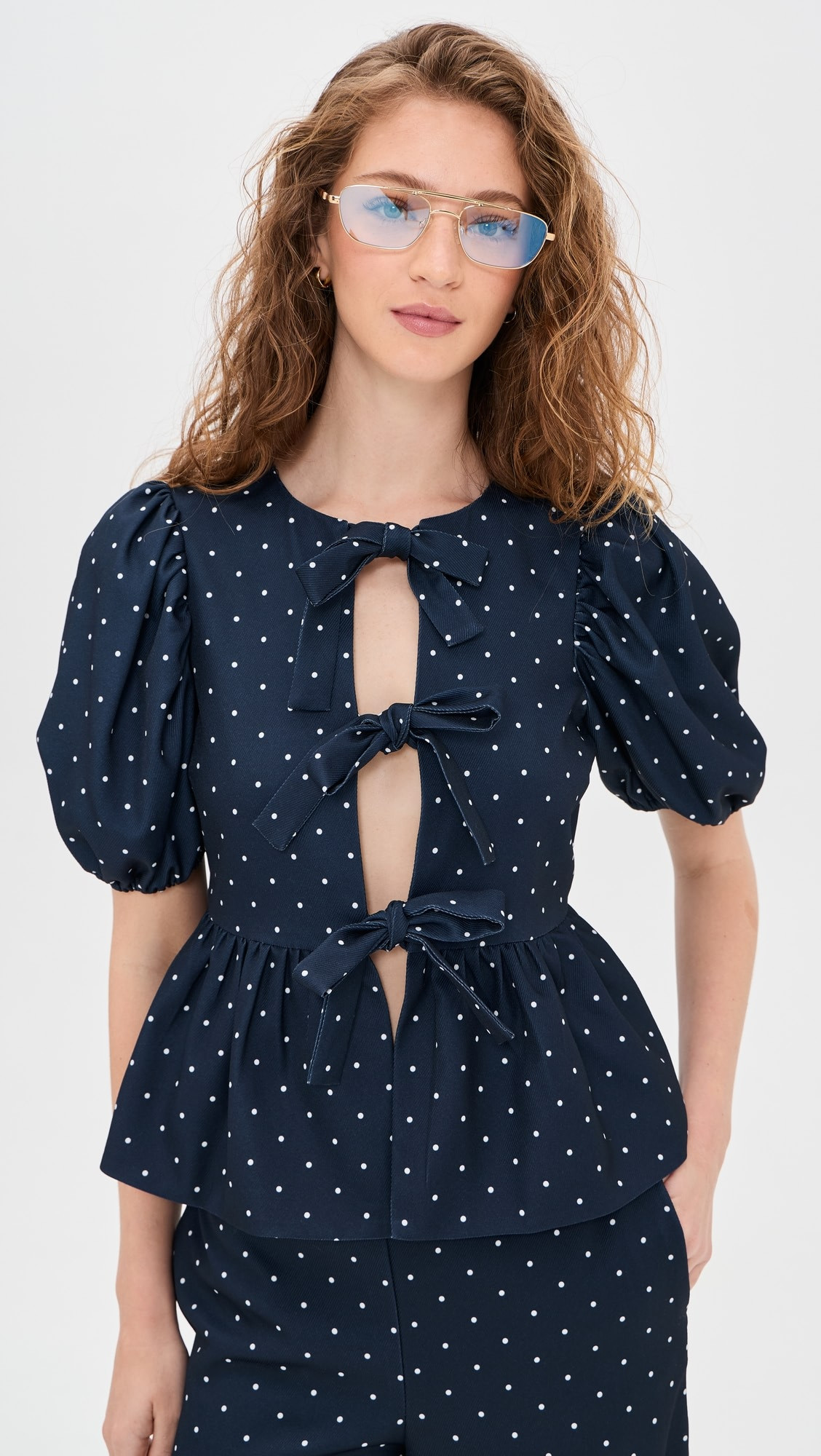 Polka Dot Puff Sleeve Top | Shopbop
