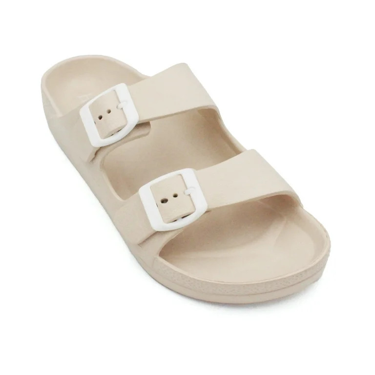LAVRA Women Double Buckle Sandals EVA Adjustable Rubber Slides | Walmart (US)