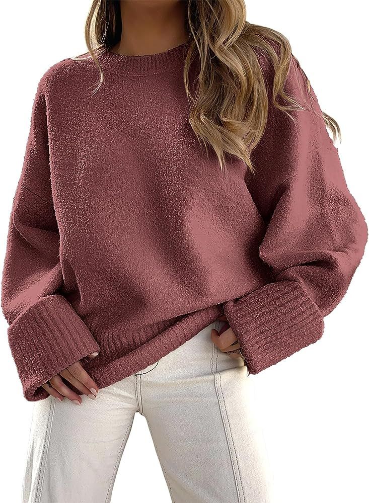 Crewneck Long Sleeve Oversized Sweater | Amazon (US)