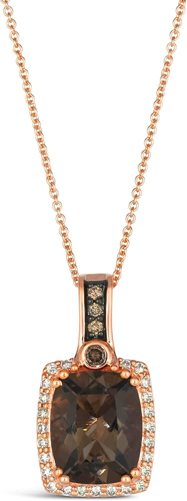 1/4 Carat Diamond with 3 1/3 Carat Cushion Cut Quartz or Citrine Pendant Necklace for Women in 14... | Amazon (US)