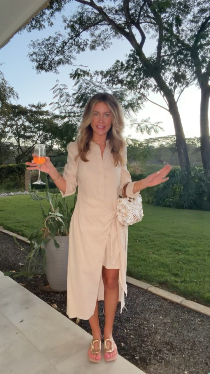 Costa Rica dinner outfit🌴 ☀️ 
Nordstrom dress size small 
Jeffrey Campbell sandals 
Amazon purse

#LTKTravel #LTKootd #LTKOver40