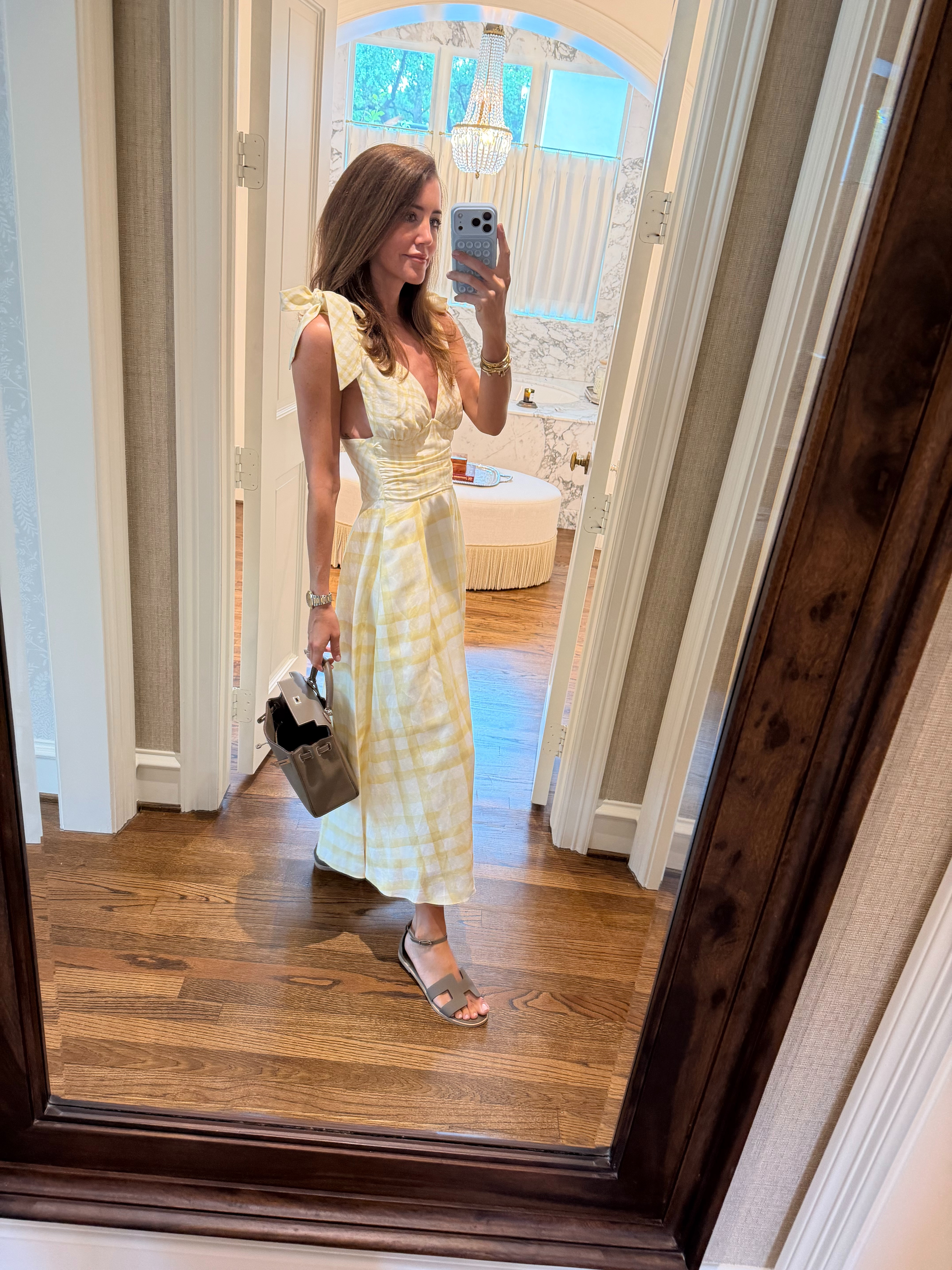 rosie assoulin dress // hermes bag // hermes shoes 

 
