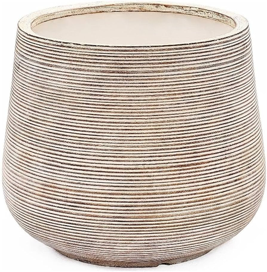 LuxenHome 17" Dia Large Round Planters for Indoor Plants, Outdoor Planters with Drainage Holes, F... | Amazon (US)