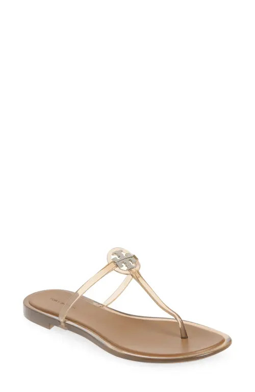 Tory Burch Mini Miller Jelly Thong Sandal in Transparent Almond Flour at Nordstrom, Size 8 | Nordstrom