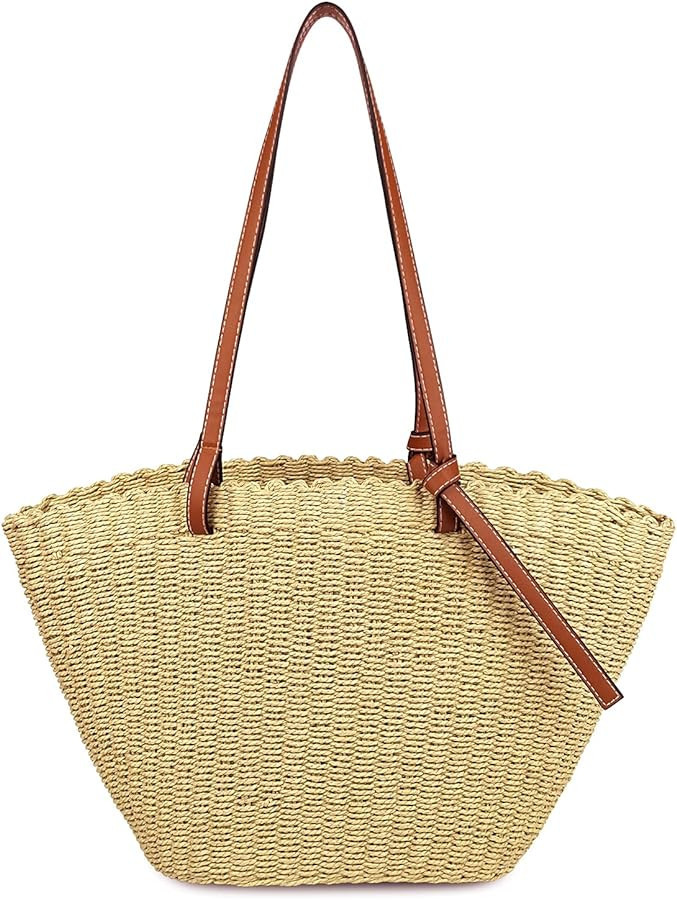 Handwoven Rattan vintage purse Bag Hollow Out Straw Beach Bag Handbag Beach Sea tote Basket Straw... | Amazon (US)