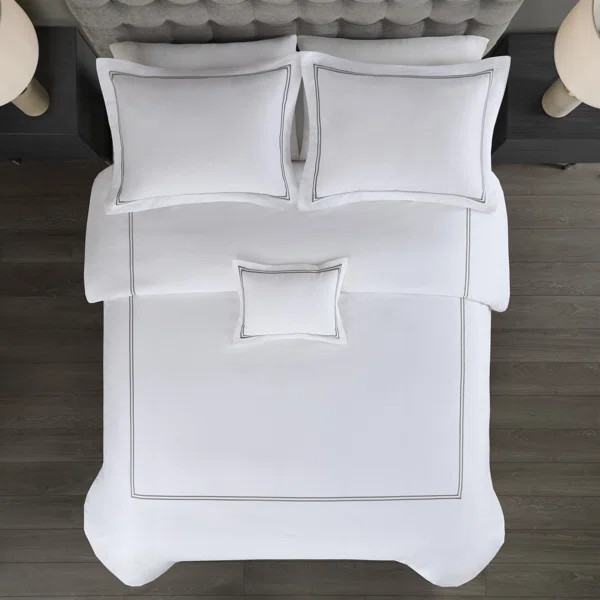 Madison Park Signature 500 Thread Count Luxury Collection 100% Cotton Sateen Embroidered Duvet Se... | Wayfair North America