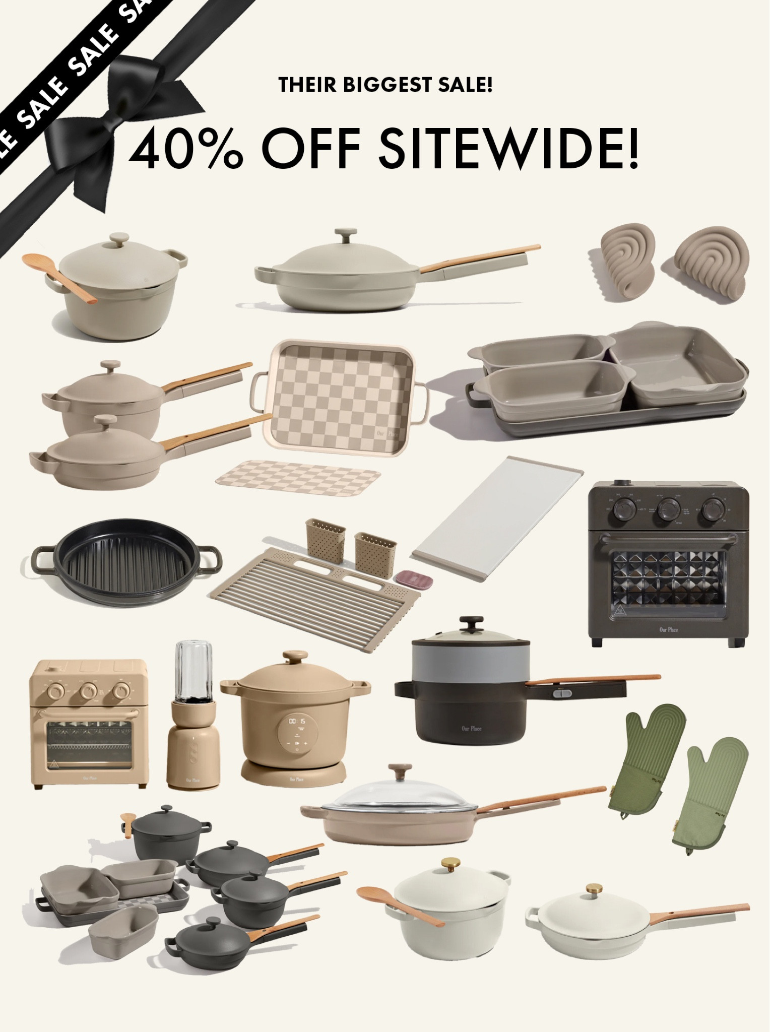 Scroll to shop Our Place’s biggest sale of the year!! 40% off sitewide!! Everything from Pots, Pans, Appliances, and more. 

#LTKCyberWeek #LTKHome #LTKSaleAlert