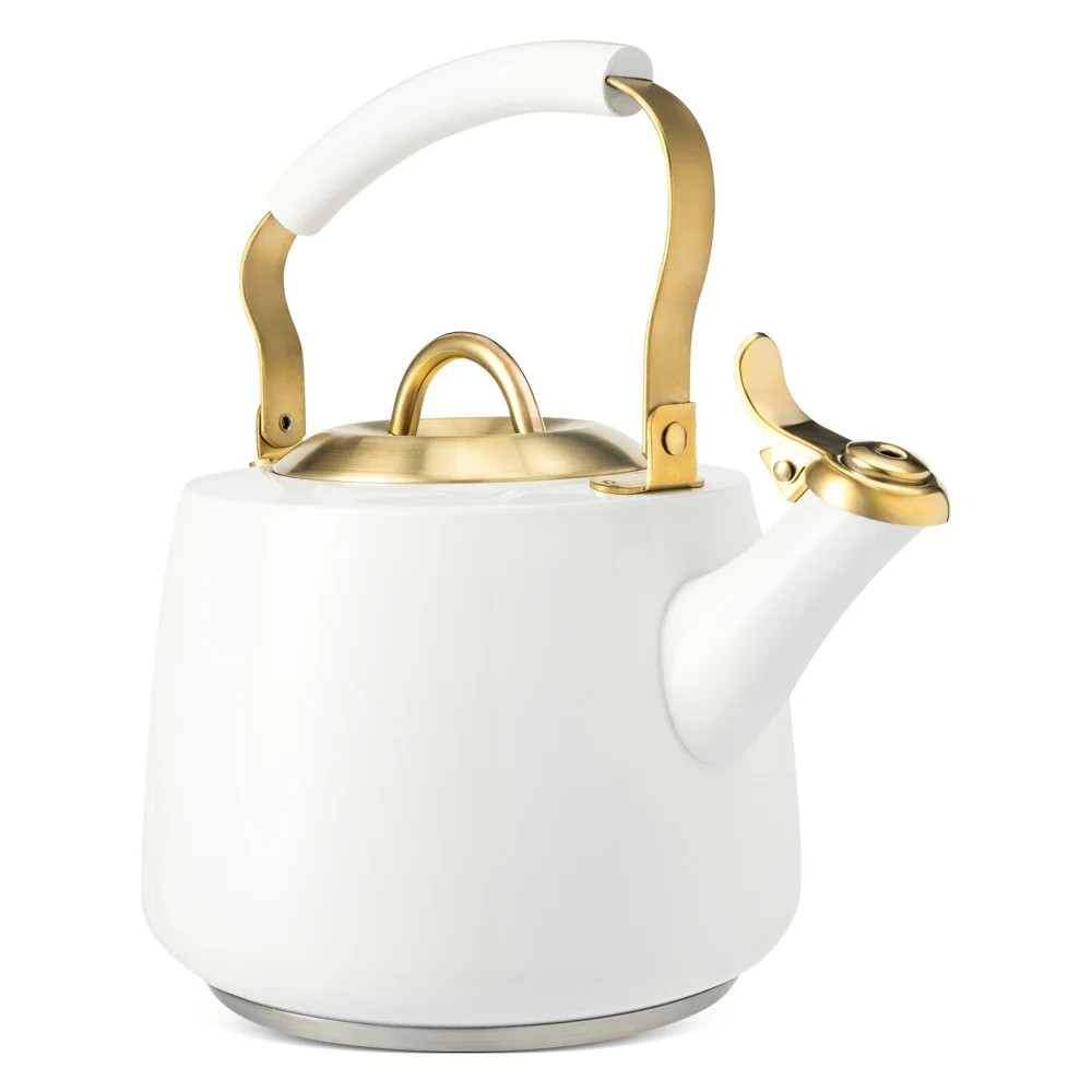 Thyme & Table 1.8L Stainless Steel Stovetop Tea Kettle - White & Gold | Walmart (US)