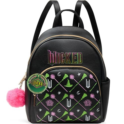 wicked Mini Backpack for Women Teens PU Faux Leather Travel Essentials Shoulder Bag Girls Daypack Rucksack for School Work Gifts for Her | Amazon (US)