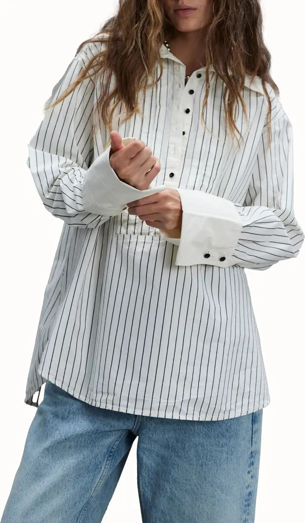 Free People After Hours Stripe Cotton Shirt | Nordstromrack | Nordstrom Rack